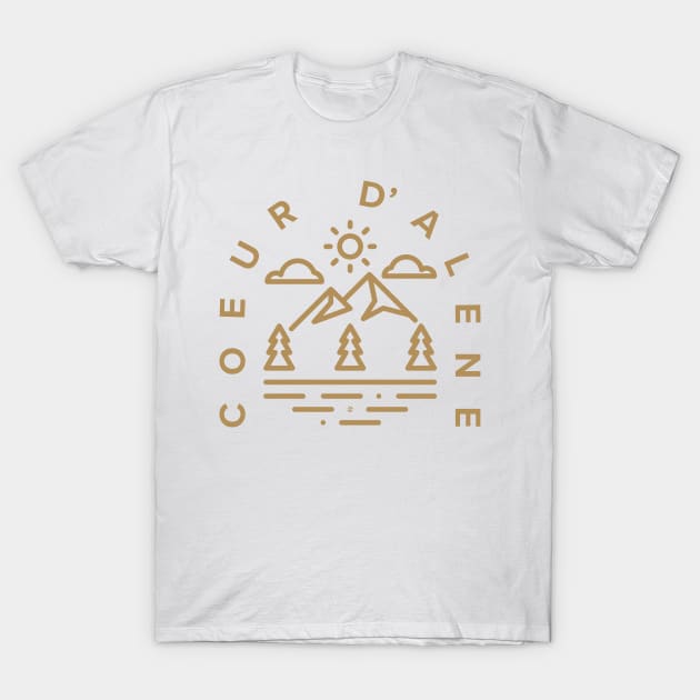 CDA Lake Line Art T-Shirt by SkySlate